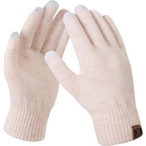 🆕 Women Cream Stretch Thermal Magic Gloves Warm Winter Knitted Fleece Texting